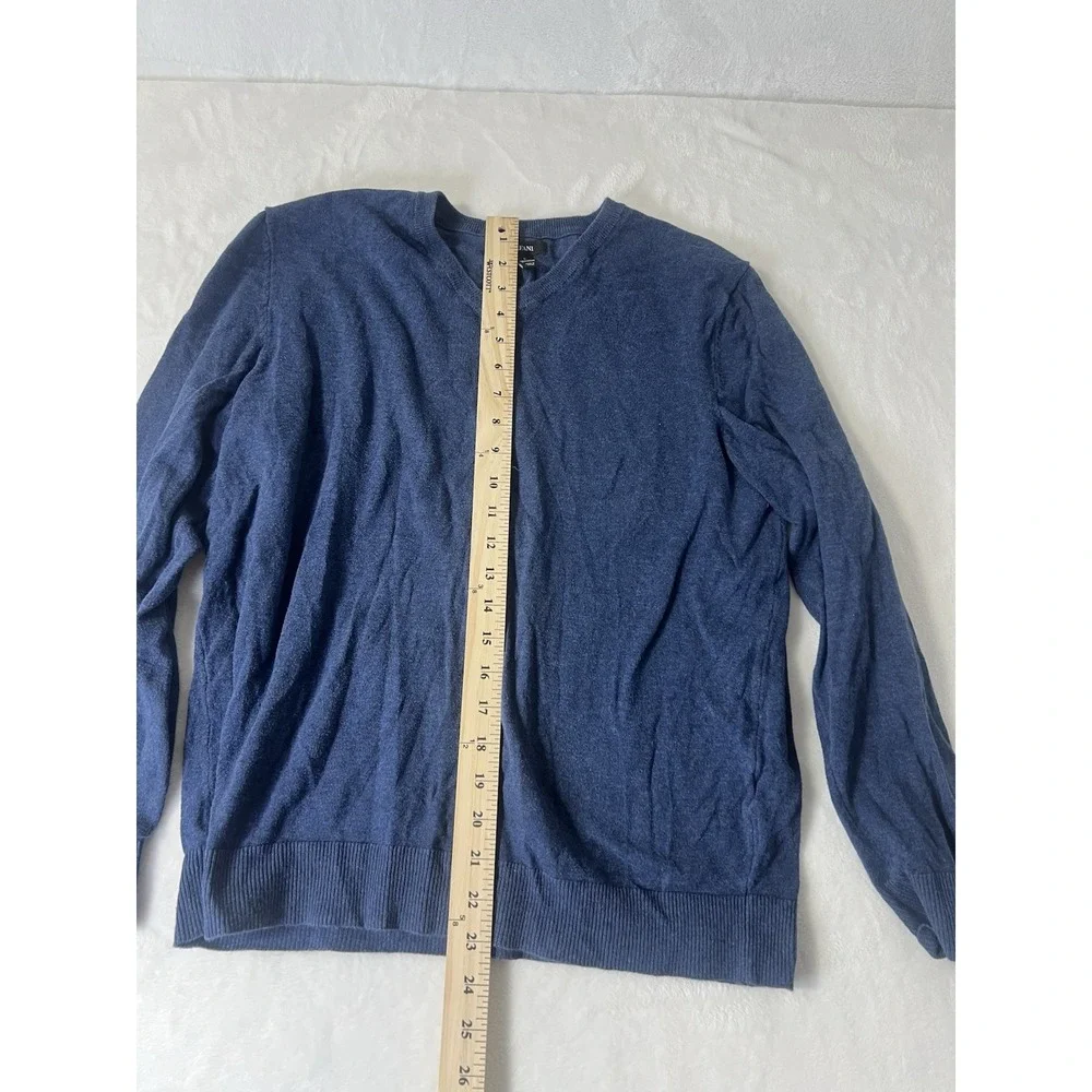 Alfani Merino Wool Sweater V Neck Blue Mens Size Large